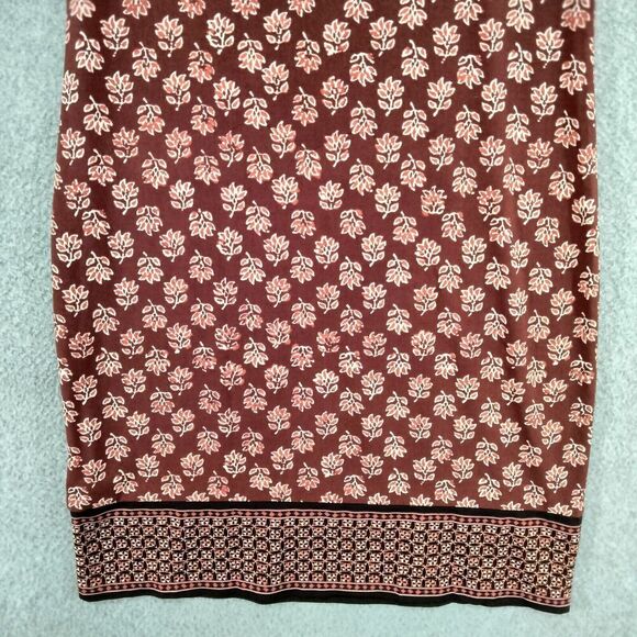 Michael Kors Sheath Dress Womens Size XS Burgundy Floral Stretch Long Sleeve - Picture 11 of 12